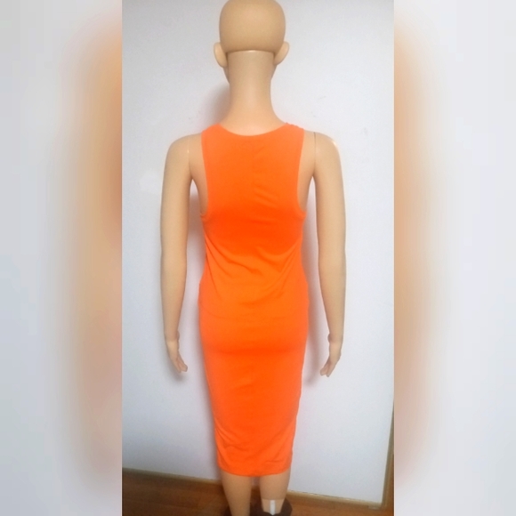 Orange Midi Racer Back Dress - Picture 4 of 4